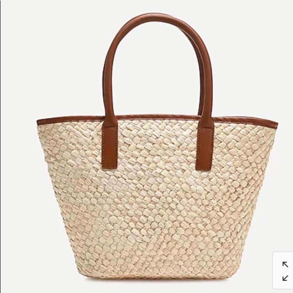 J.Crew Woven Tote w/Leather Trim